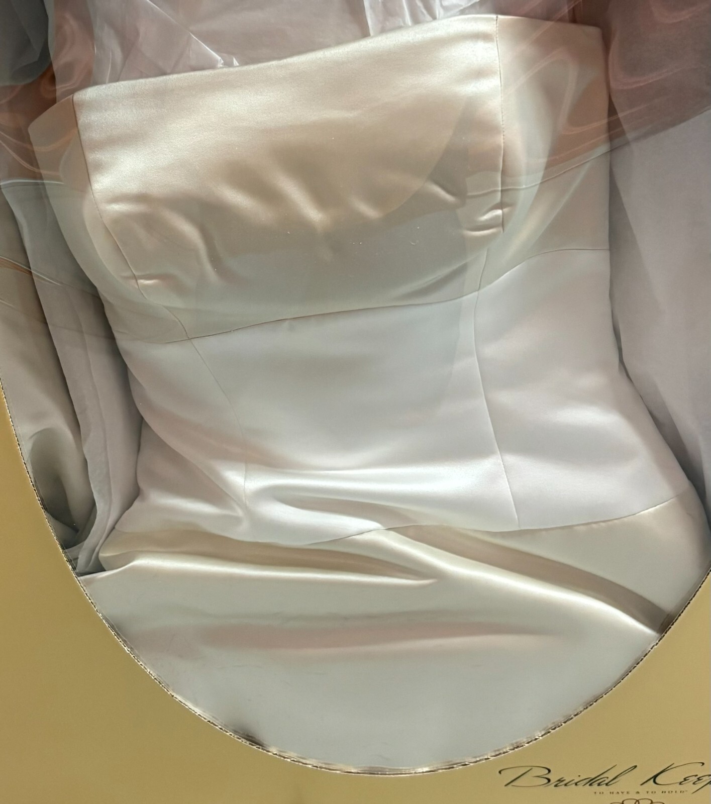 Classic satin wedding gown – size 8