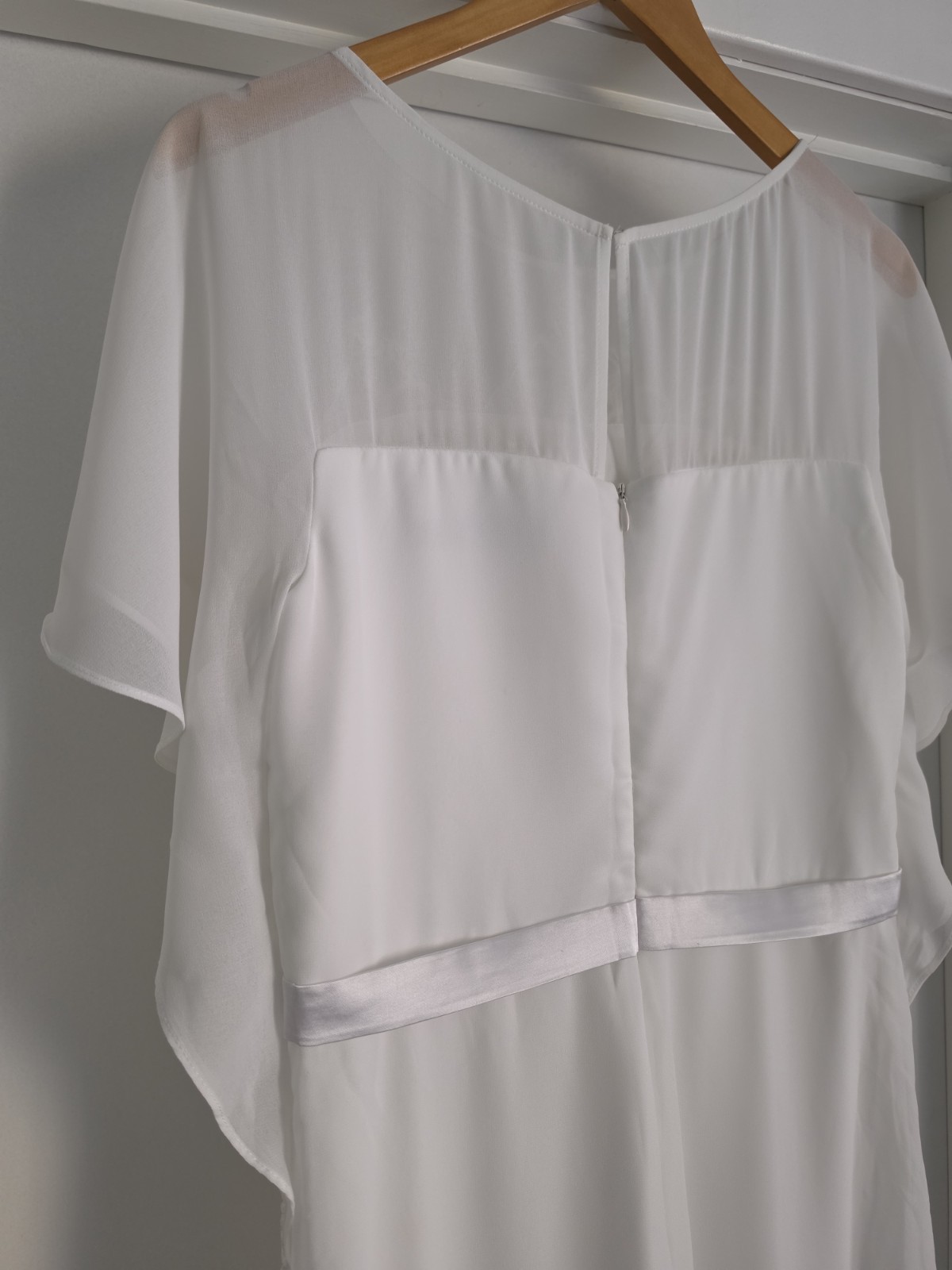 Ever Pretty Flutter Sleeve Full Length Lined Wedding Dress Size 12 Lace Detail