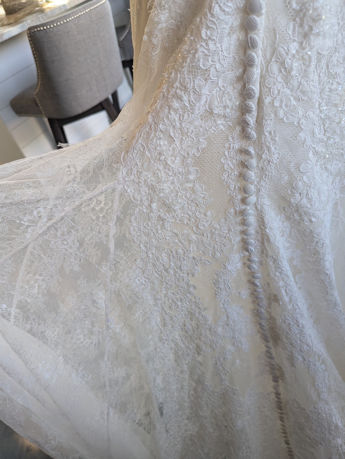 Melissa Sweet Wedding Dress,251110, Ivory, Boho Vintage Look, 12, Pads For Fill