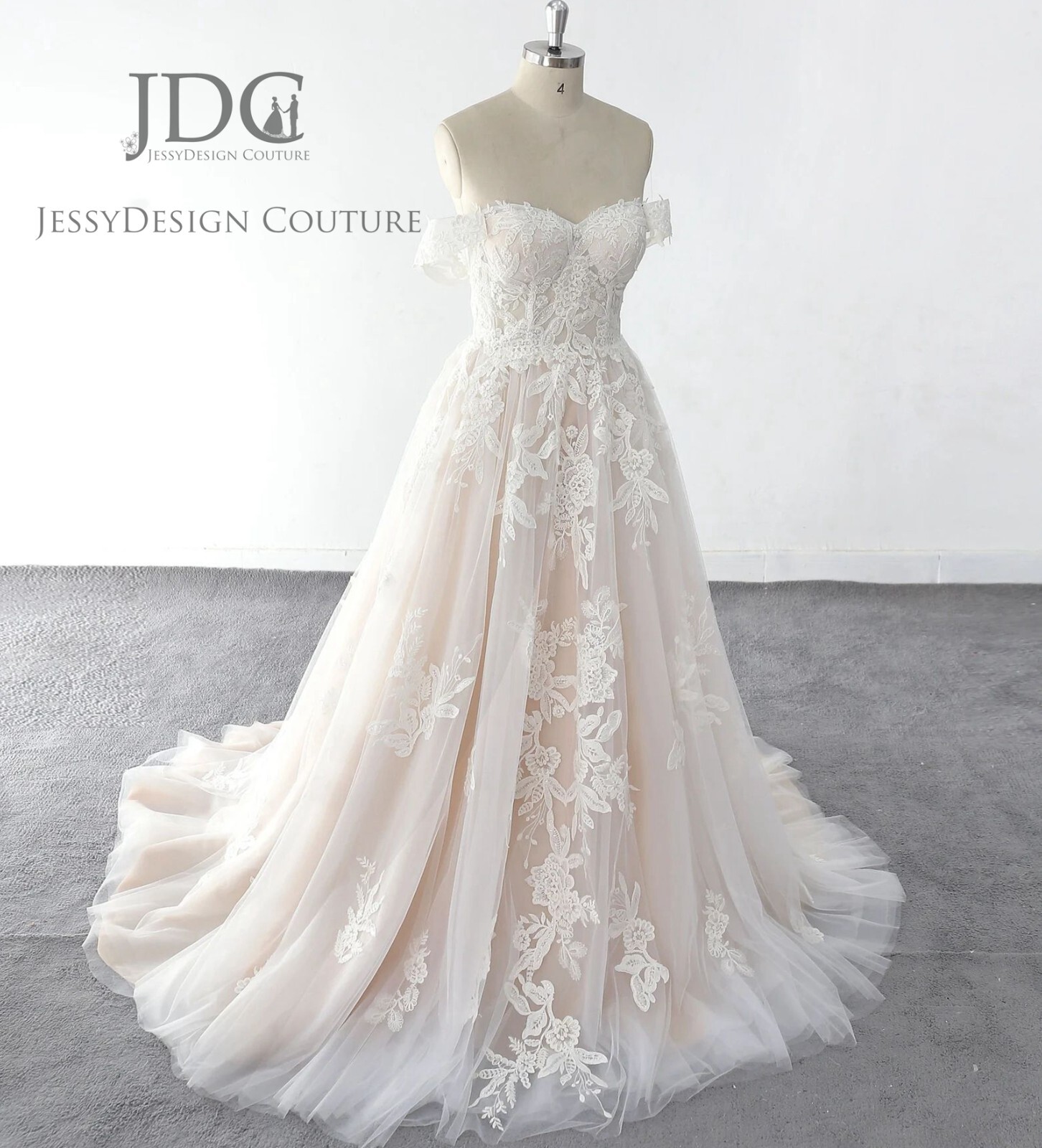 2023 Lace Wedding Dress Bridal Gown Custom made 4-26 Plus Large Champagner Blush