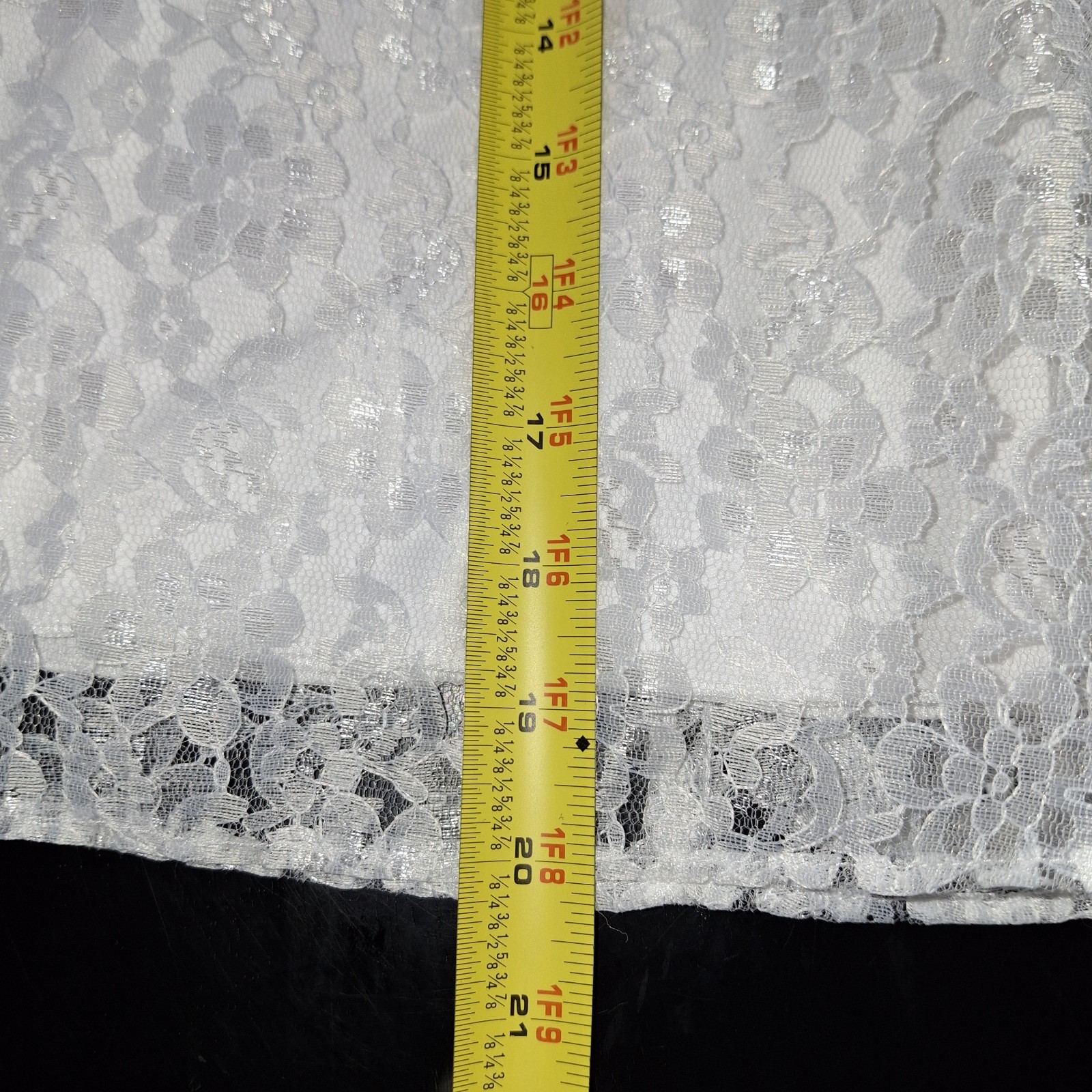 XS Lace Wedding Formal Cocktail Confirmation Homecoming Dress White w Ivory Trim