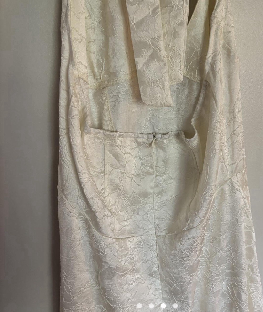 Vintage bridal cream halter midi dress