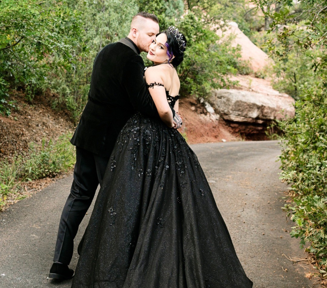Black wedding dress custom made